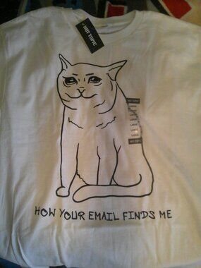 Sad Email Cat T Shirts-Multiple Sizes-New with Tag